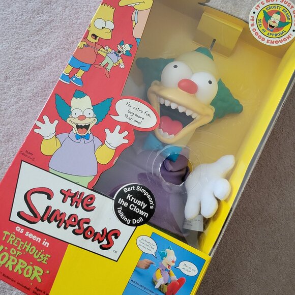 NEW Talking Krusty Doll The Simpsons Treehouse of Horrors Vintage NWT Playmates - Picture 8 of 13